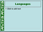 New Slide: Languages
