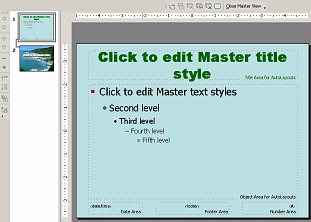 Master slide after title formatted