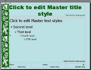 travelbar.gif added to Slide Master at the left