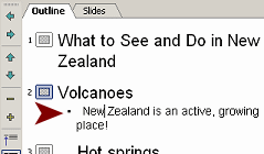 New Zealand... text is demoted to bullet text on Slide 2.