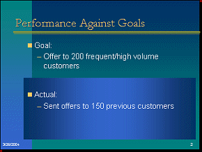 Slide: Performance Against Goals - new text