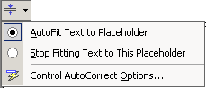 Button: AutoCorrect Options - AutoFit