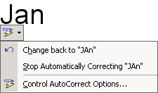 Button: AutoFormat Options