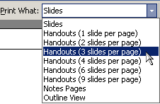 Button: Print What - Handouts 3 per page