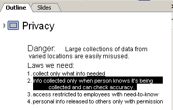 Slide: Privacy - after moving bullet item