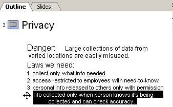 Slide: Privacy - bullet item #4 selected