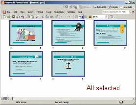Slide Sorter view: all 5 slides selected