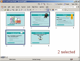 Slide Sorter view: slides 2 and 4 selected