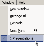 Menu: Window | Presentation2