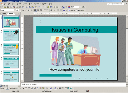 issues.ppt in Normal view with Slides thumbnails