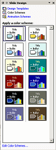 Task Pane: Slide Design - Color Schemes