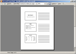 Print Preview: 3 slides per page with lines for writing notes