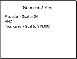 Slide: Success? Yes!