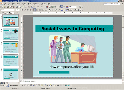 socialissues.ppt open in PowerPoint