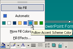 Button: Fill - palette open - Accent Scheme Color selected
