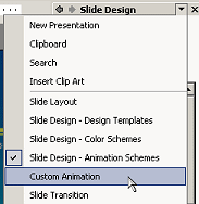 Menu: Task Pane - Custom Animation