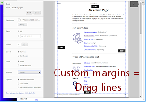 Dialog: Print - Custom margins - drag to set (Chrome 34)