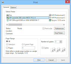 Dialog: Print (system dialog in Win8.1)