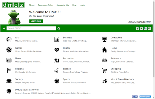 Example: Search Directory (DMOZ.org)