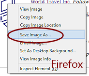 Menu: Right Click > Save Image As... (Firefox 29)