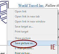 Right Click Menu: Save picture as... (IE11)