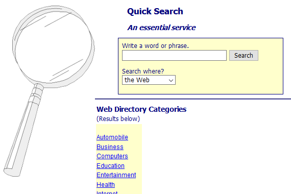 Quick Search - initial page