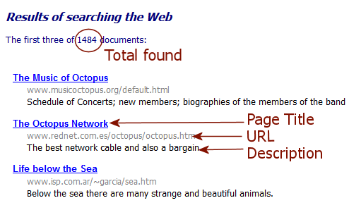 Quick Search results - labeled