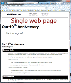 Example: Word doc saved as web page, HTM