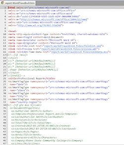 Example: Word doc saved as HTML creates a lot of extra lines in the source code