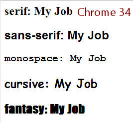 Generic Fonts (Chrome 34)