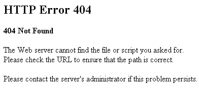 HTTP Error 404 Not Found