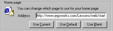 Options Dialog- General tab - Home Page