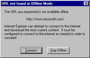 Dialog - Page not available offline