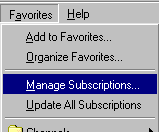 Menu - Favorites | Manage Subscriptions