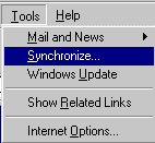 Menu  IE5- Tools | Synchronize