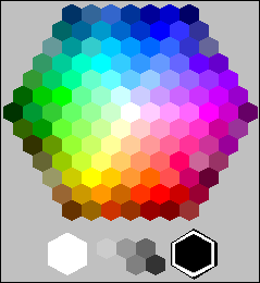 Color palette: Browser safe colors in hexagon