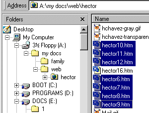 Explorer: hector with old versions selected