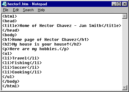 Hector's page - source code