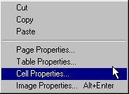 Right Click Menu: Cell Properties