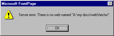 Message: Server error: There is no web named...