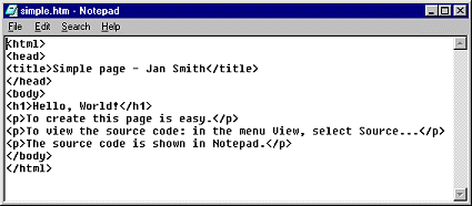 Notepad: simple.htm
