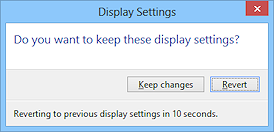 Dialog: Confirm monitor settings