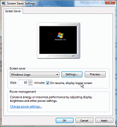 Dialog: Screen Saver (Vista)