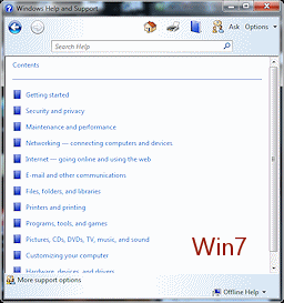 Help - Table of contents (Win7)