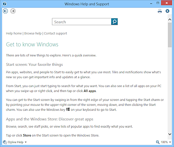 Help article = Get to know Windows (Win8)