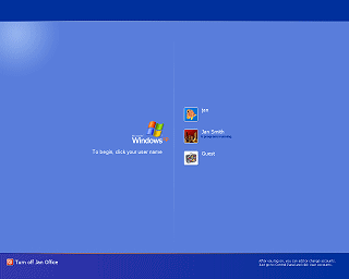 Welcome screen with user account icons (WinXP)