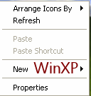 Right Click Menu: Desktop (WinXP)