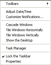 Right Click Menu: Taskbar > Lock taskbar checked (WinXP)