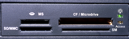 Memory card slots on a computer