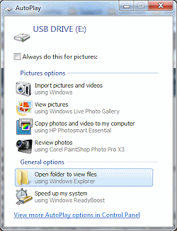 Dialog: What do you want Windows to do? (Win7)